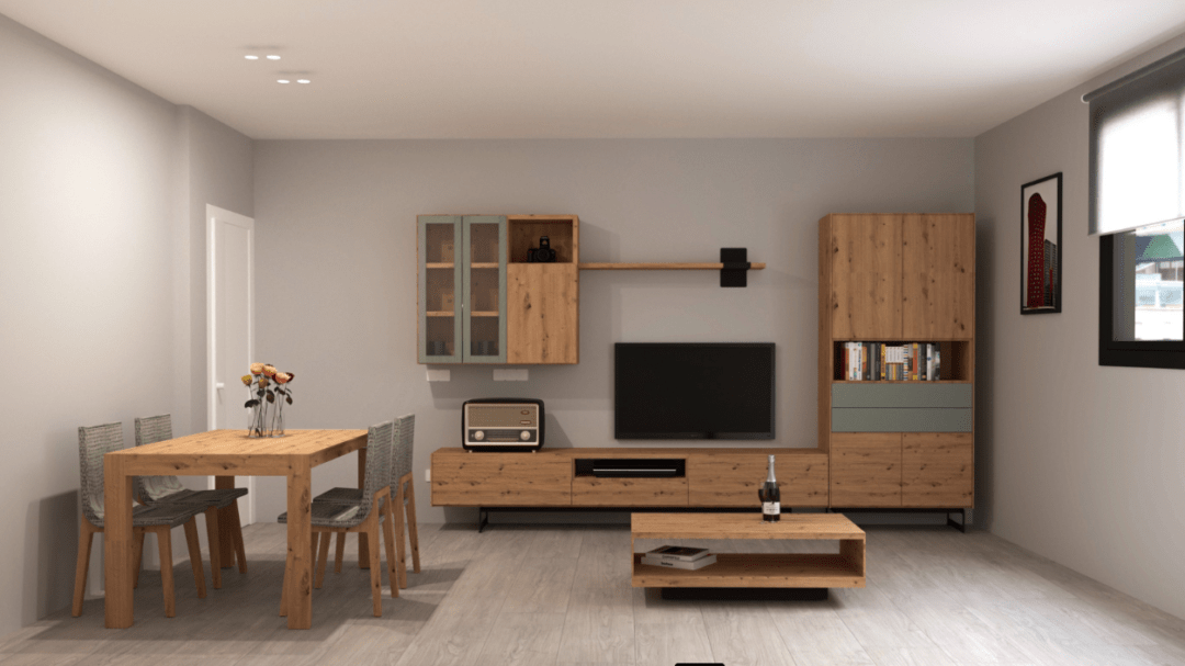 Diseño de interior comedor en 3D Espai Mueble